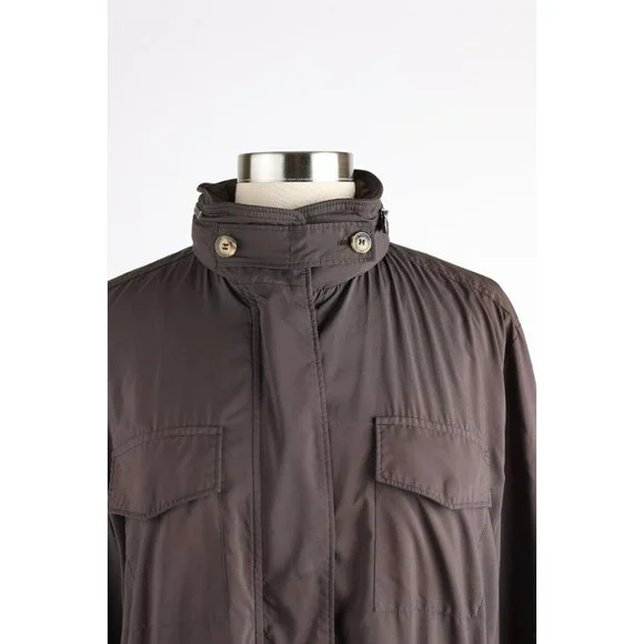 Loro Piana Cashmere Lined Women’s Traveller Parka Jacket SZ 46 Brown